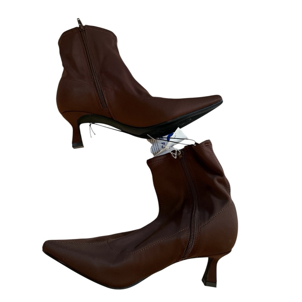 Unisa Elegant Brown Ankle Cloth Zipper Boots